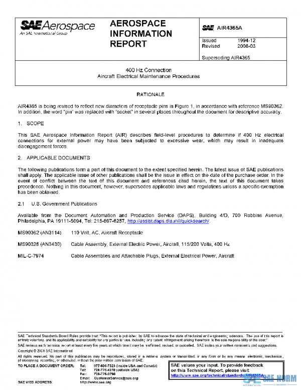 SAE AIR4365A PDF SAE AIR4365A PDF