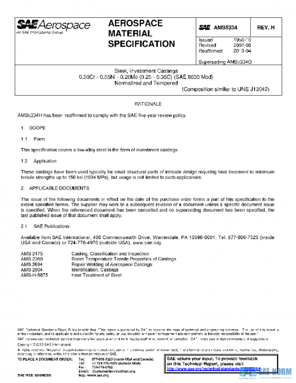 SAE AMS5334H PDF