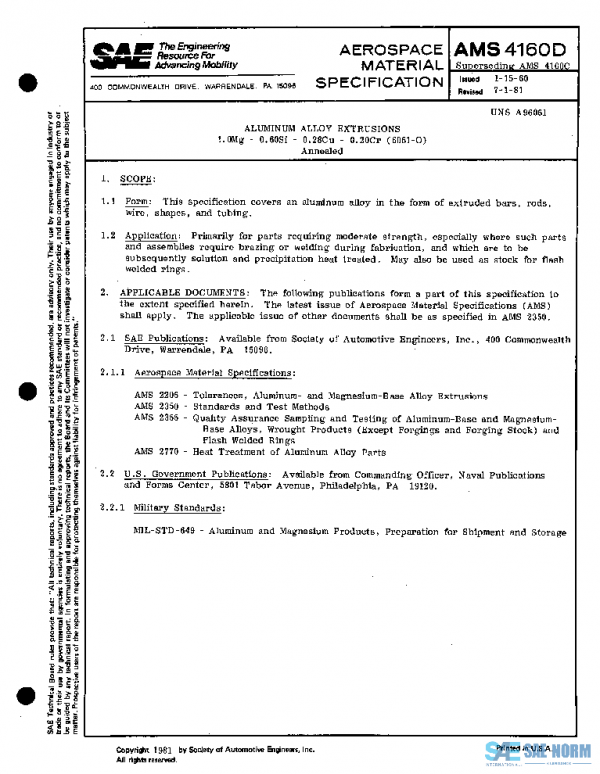 SAE AMS4160D PDF SAE AMS4160D PDF