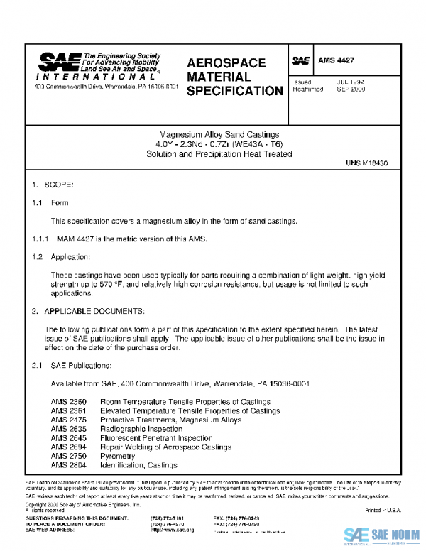 SAE AMS4427 PDF