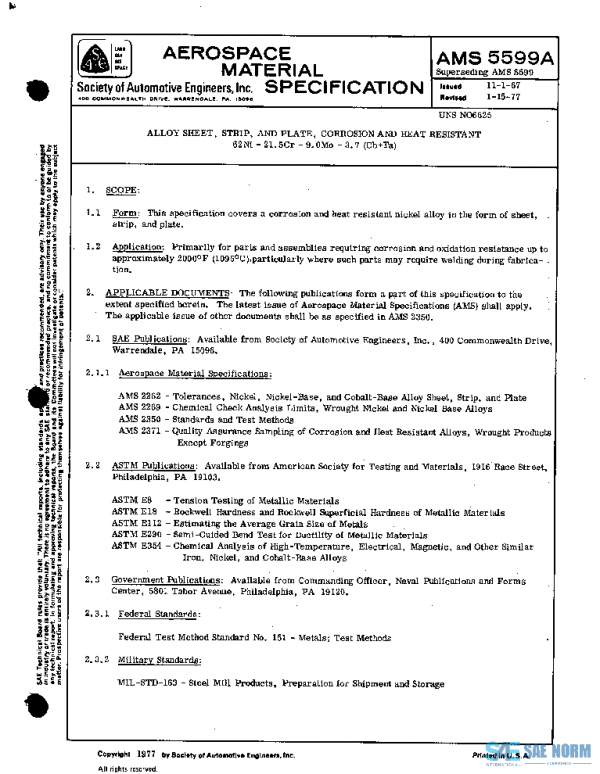 SAE AMS5599A PDF