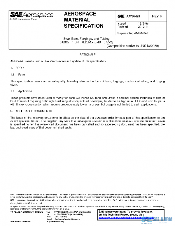 SAE AMS6424F PDF SAE AMS6424F PDF