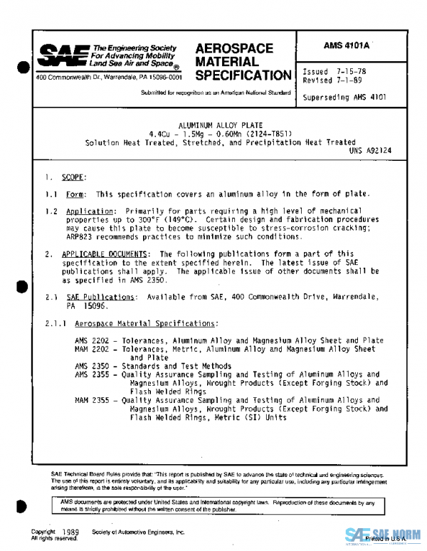 SAE AMS4101A PDF