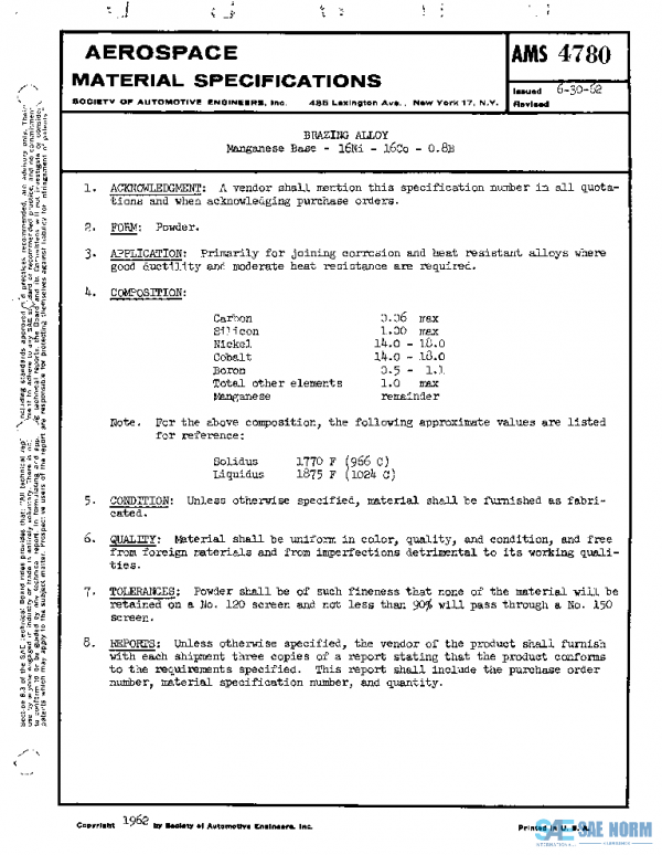 SAE AMS4780 PDF SAE AMS4780 PDF