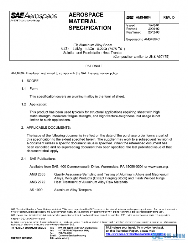 SAE AMS4084D PDF SAE AMS4084D PDF