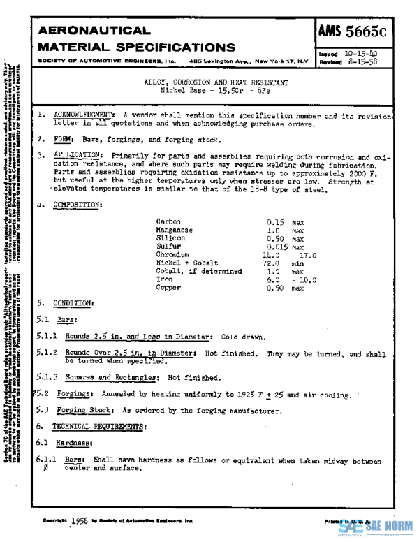 SAE AMS5665C PDF SAE AMS5665C PDF