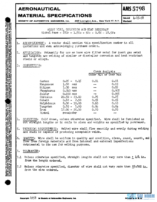 SAE AMS5798 PDF SAE AMS5798 PDF