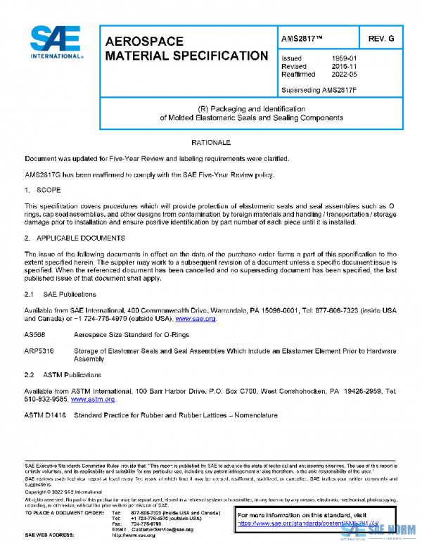 SAE AMS2817G PDF SAE AMS2817G PDF