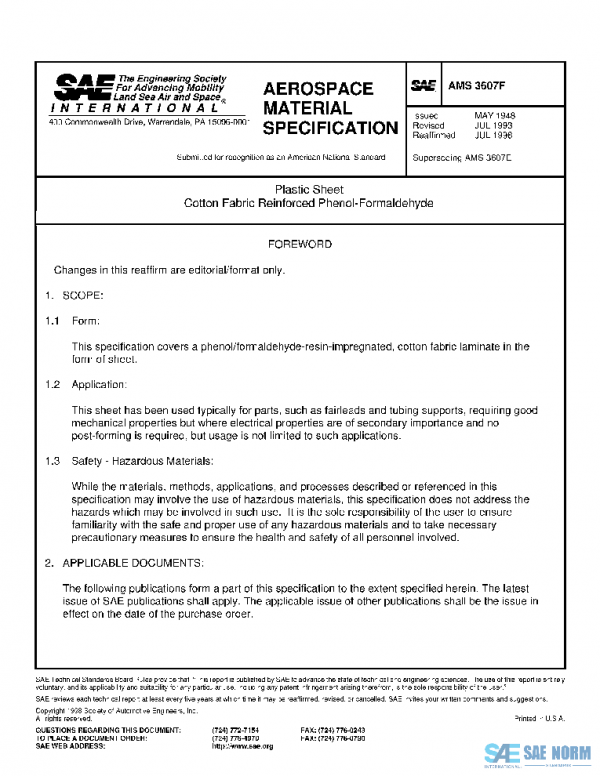 SAE AMS3607F PDF SAE AMS3607F PDF