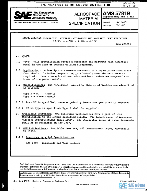 SAE AMS5781B PDF SAE AMS5781B PDF