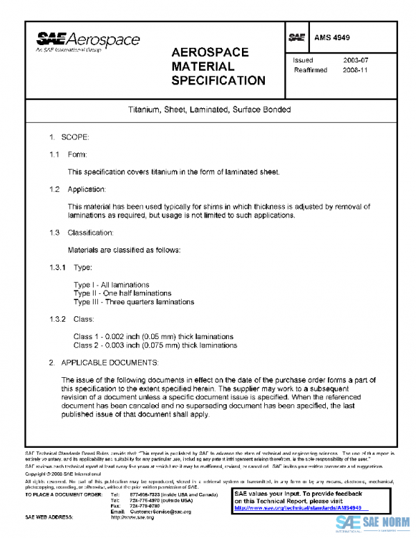 SAE AMS4949 PDF SAE AMS4949 PDF
