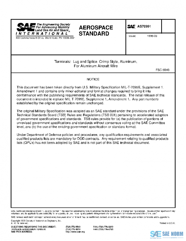 SAE AS70991 PDF
