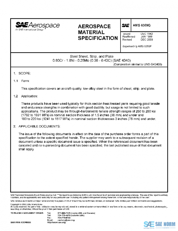 SAE AMS6359G PDF SAE AMS6359G PDF