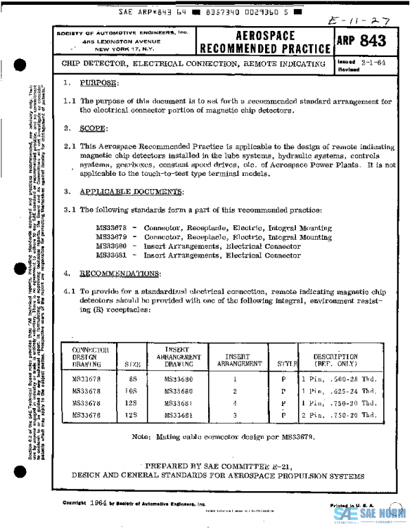 SAE ARP843 PDF SAE ARP843 PDF