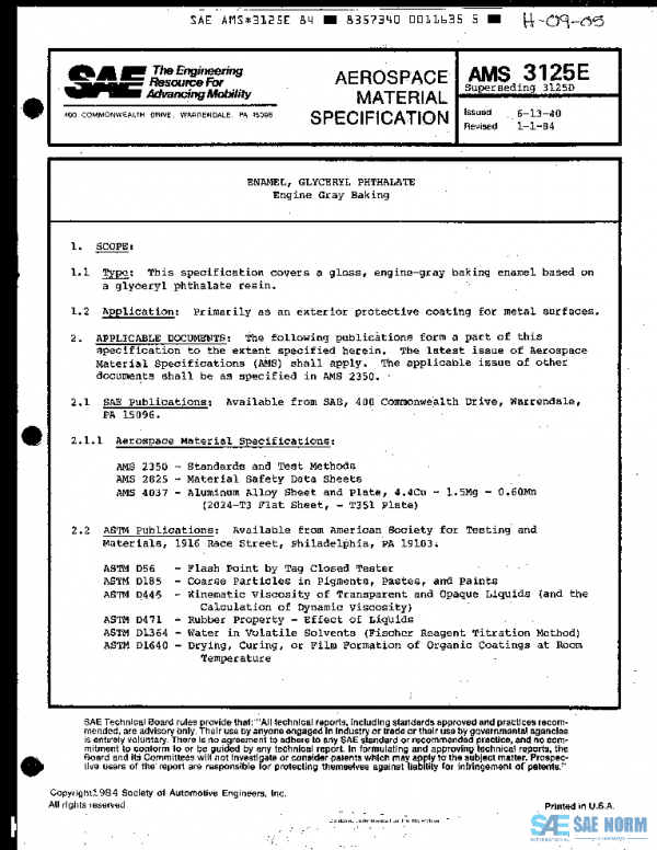 SAE AMS3125E PDF