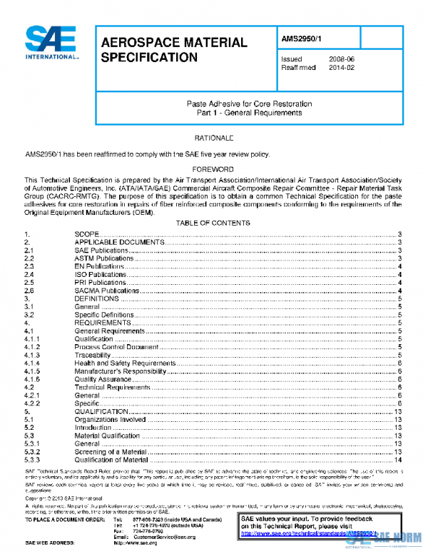 SAE AMS2950/1 PDF