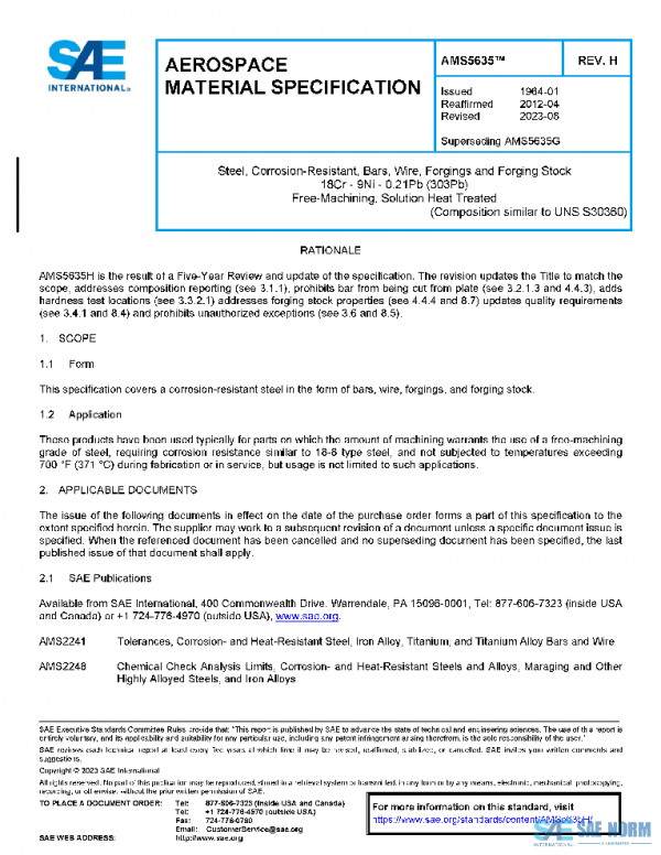 SAE AMS5635H PDF