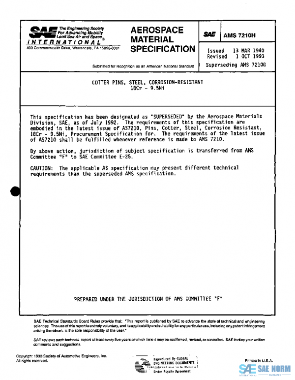 SAE AMS7210H PDF SAE AMS7210H PDF