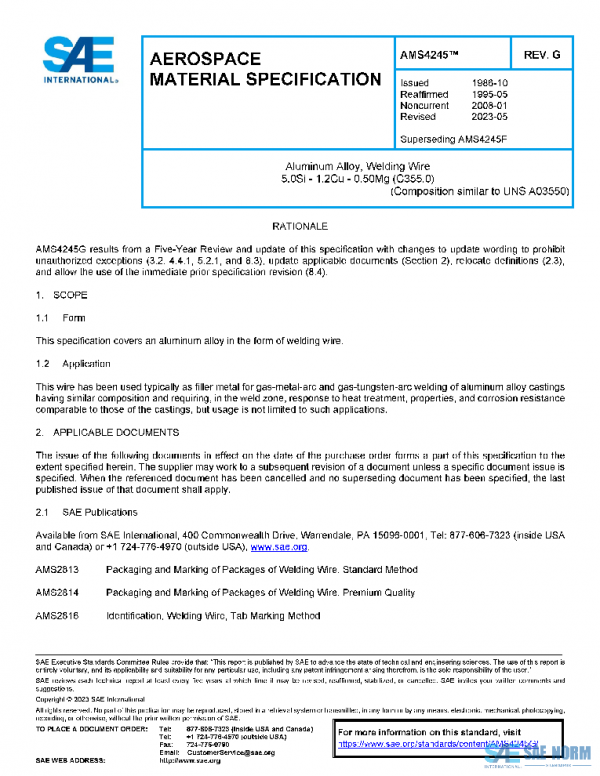 SAE AMS4245G PDF SAE AMS4245G PDF