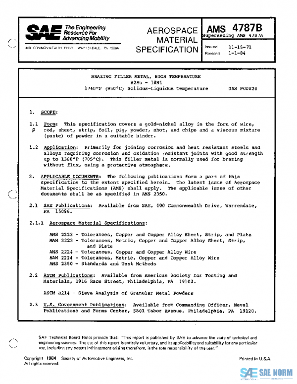 SAE AMS4787B PDF