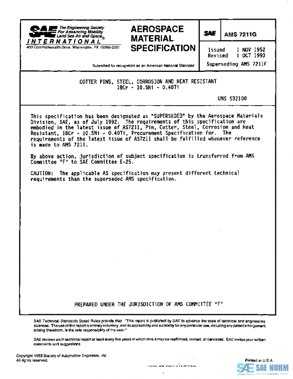 SAE AMS7211G PDF SAE AMS7211G PDF