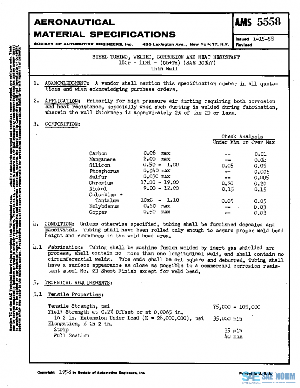 SAE AMS5558 PDF SAE AMS5558 PDF