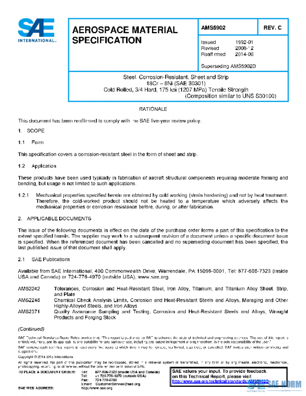 SAE AMS5902C PDF SAE AMS5902C PDF