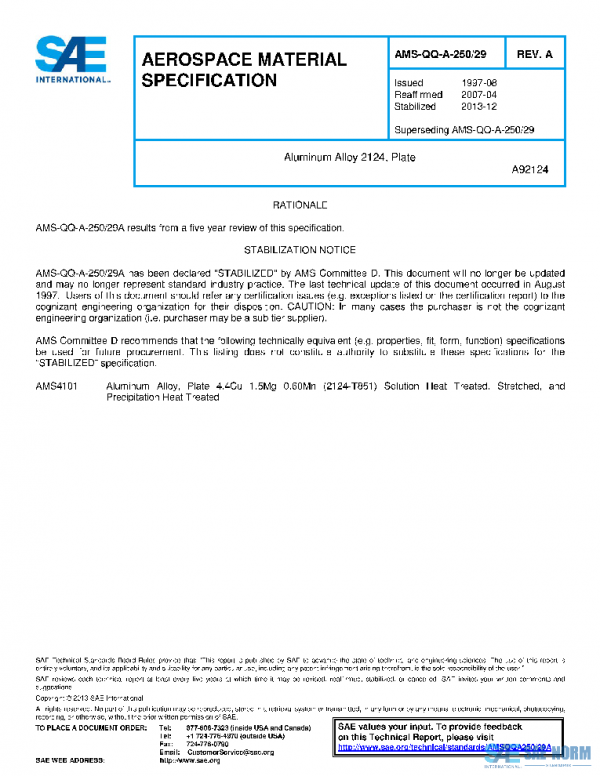 SAE AMSQQA250/29A PDF