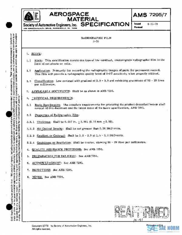 SAE AMS7295/7 PDF SAE AMS7295/7 PDF
