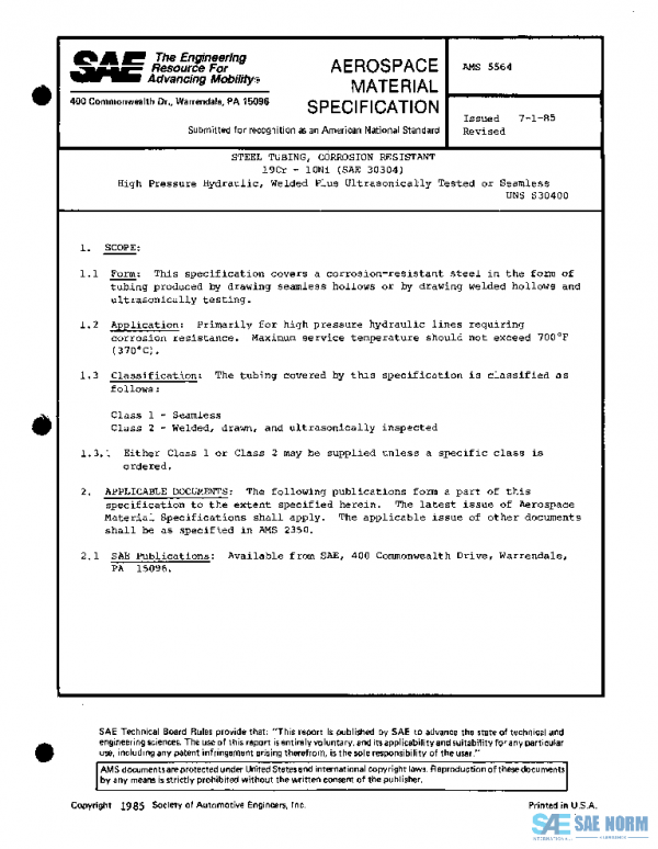 SAE AMS5564 PDF SAE AMS5564 PDF