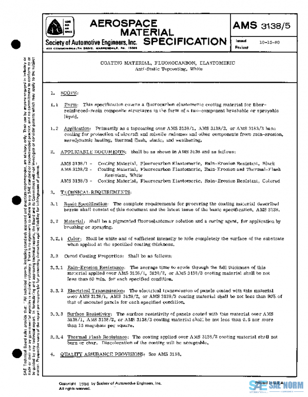 SAE AMS3138/5 PDF SAE AMS3138/5 PDF