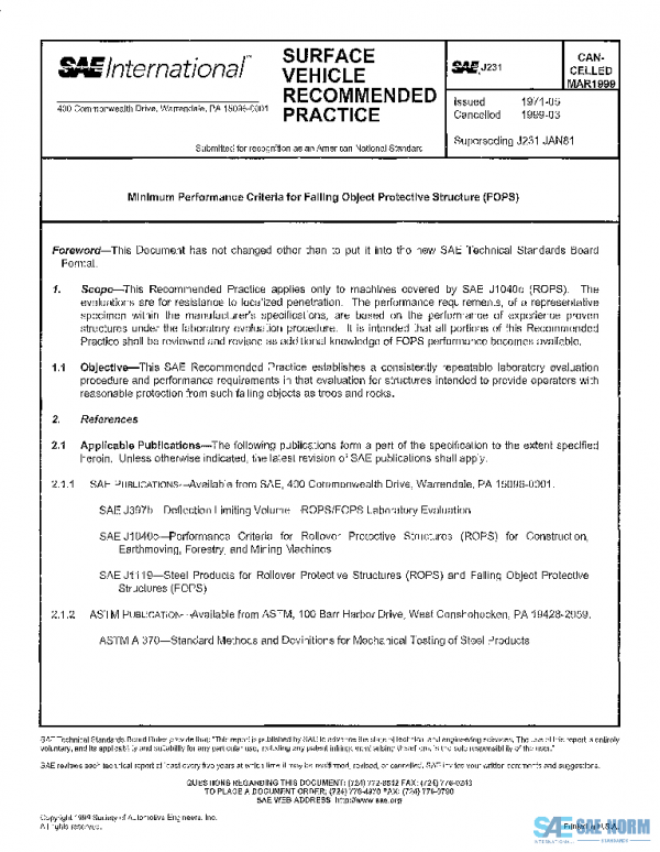 SAE J231_199903 PDF SAE J231_199903 PDF