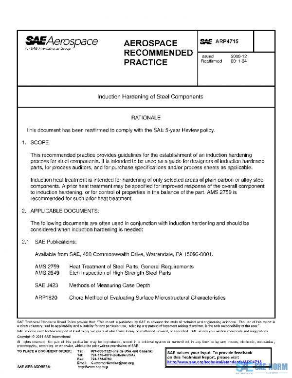 SAE ARP4715 PDF SAE ARP4715 PDF