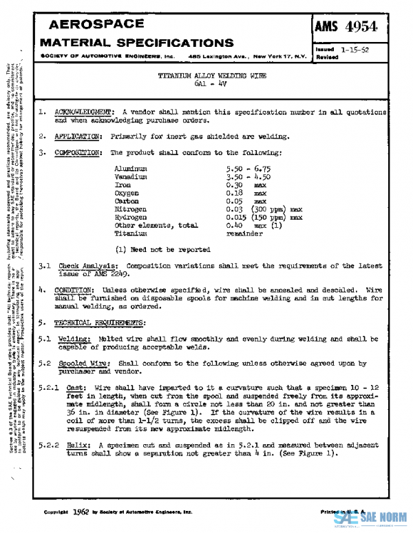 SAE AMS4954 PDF SAE AMS4954 PDF