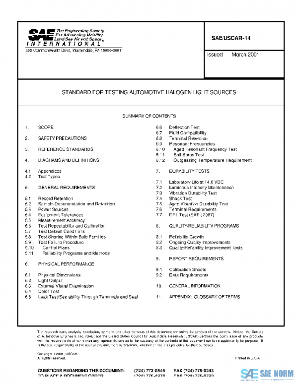 SAE USCAR14 PDF