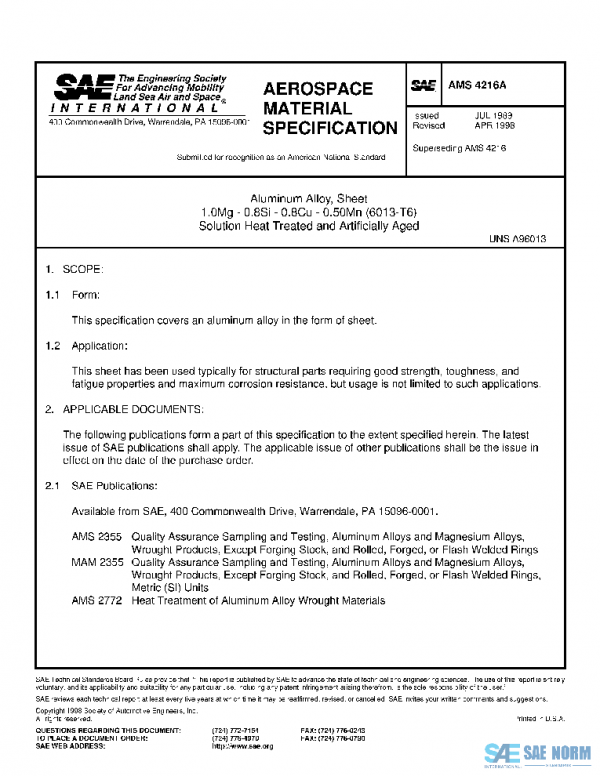 SAE AMS4216A PDF
