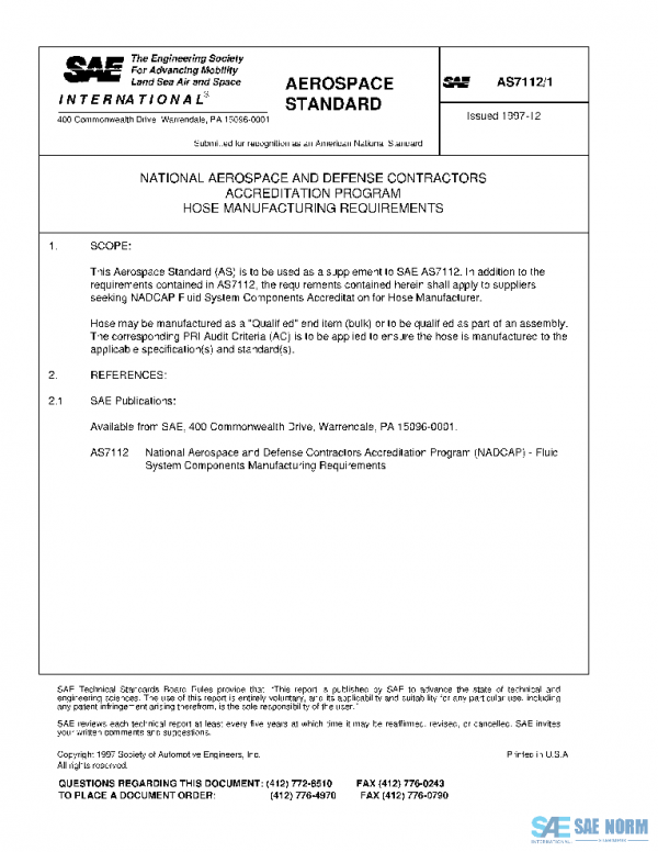 SAE AS7112/1 PDF SAE AS7112/1 PDF
