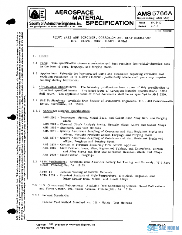 SAE AMS5766A PDF