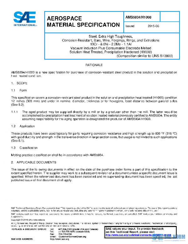 SAE AMS5934/H1000 PDF