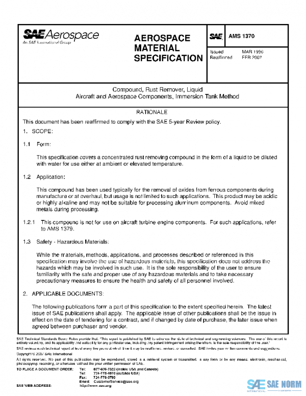 SAE AMS1370 PDF SAE AMS1370 PDF
