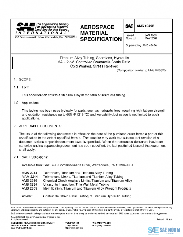 SAE AMS4945B PDF SAE AMS4945B PDF