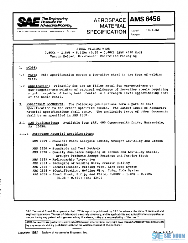 SAE AMS6456 PDF