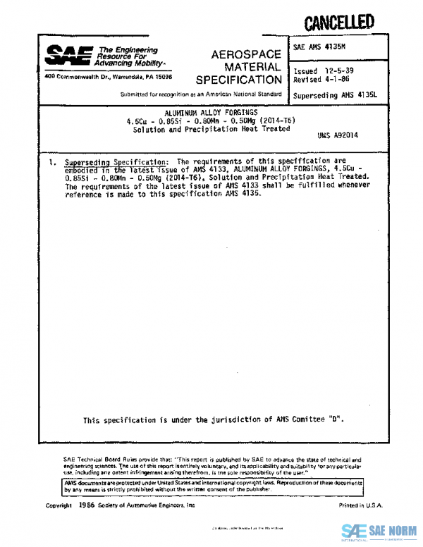 SAE AMS4135M PDF