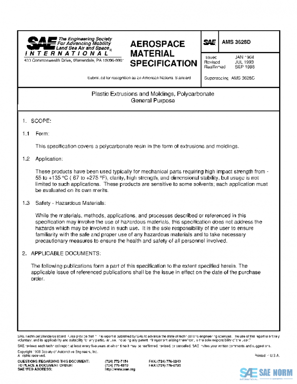 SAE AMS3628D PDF SAE AMS3628D PDF