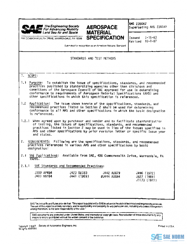 SAE AMS2350AZ PDF