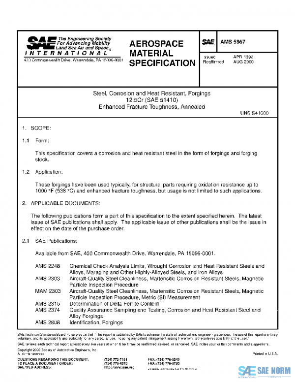 SAE AMS5867 PDF