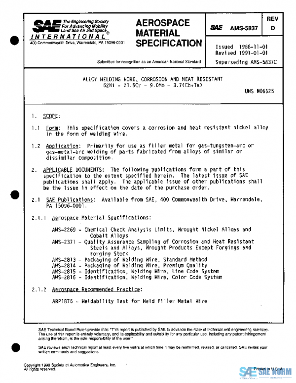 SAE AMS5837D PDF SAE AMS5837D PDF