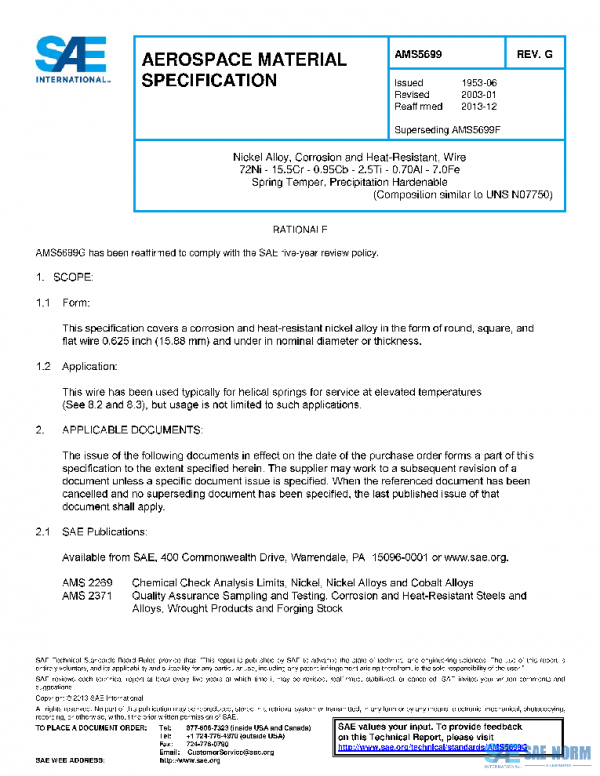 SAE AMS5699G PDF