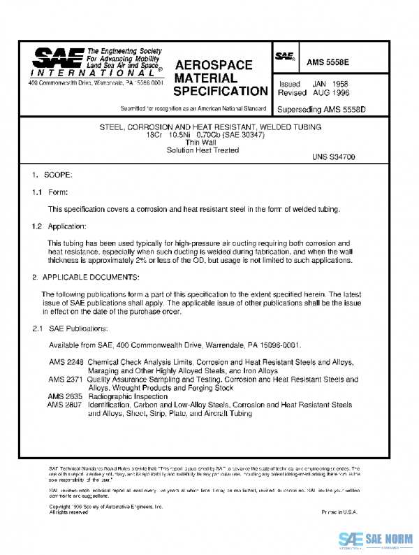 SAE AMS5558E PDF