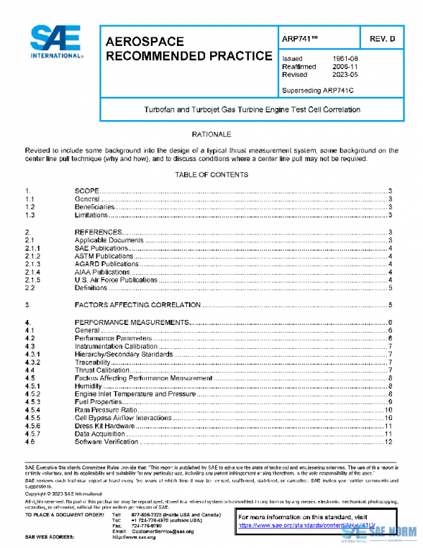 SAE ARP741D PDF SAE ARP741D PDF